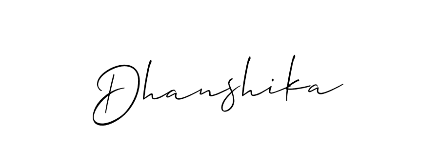 You should practise on your own different ways (Allison_Script) to write your name (Dhanshika) in signature. don't let someone else do it for you. Dhanshika signature style 2 images and pictures png