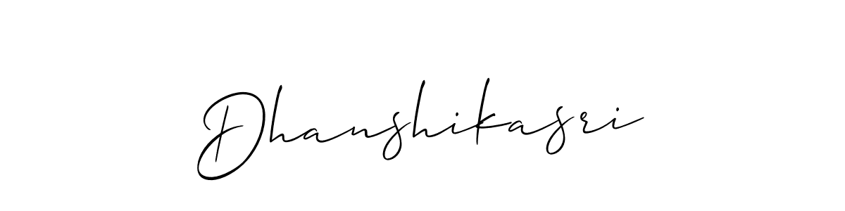 How to make Dhanshikasri name signature. Use Allison_Script style for creating short signs online. This is the latest handwritten sign. Dhanshikasri signature style 2 images and pictures png