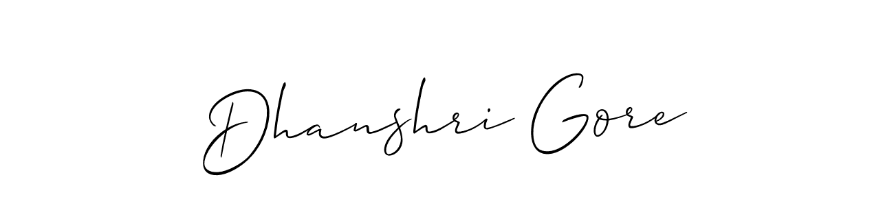 This is the best signature style for the Dhanshri Gore name. Also you like these signature font (Allison_Script). Mix name signature. Dhanshri Gore signature style 2 images and pictures png