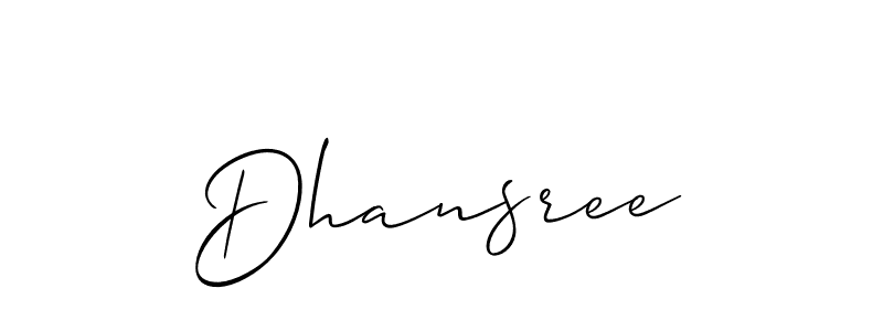 Make a beautiful signature design for name Dhansree. With this signature (Allison_Script) style, you can create a handwritten signature for free. Dhansree signature style 2 images and pictures png