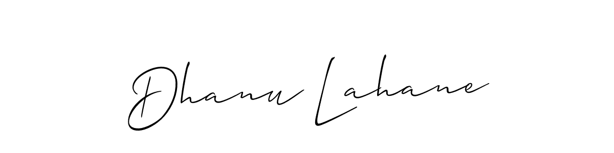 Also we have Dhanu Lahane name is the best signature style. Create professional handwritten signature collection using Allison_Script autograph style. Dhanu Lahane signature style 2 images and pictures png