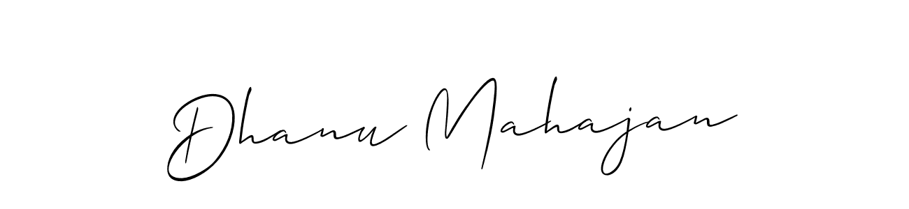 How to make Dhanu Mahajan name signature. Use Allison_Script style for creating short signs online. This is the latest handwritten sign. Dhanu Mahajan signature style 2 images and pictures png