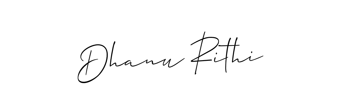 Design your own signature with our free online signature maker. With this signature software, you can create a handwritten (Allison_Script) signature for name Dhanu Rithi. Dhanu Rithi signature style 2 images and pictures png