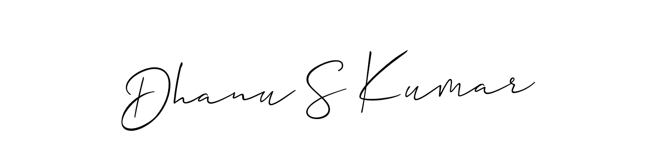 Use a signature maker to create a handwritten signature online. With this signature software, you can design (Allison_Script) your own signature for name Dhanu S Kumar. Dhanu S Kumar signature style 2 images and pictures png