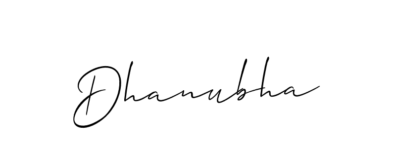 Dhanubha stylish signature style. Best Handwritten Sign (Allison_Script) for my name. Handwritten Signature Collection Ideas for my name Dhanubha. Dhanubha signature style 2 images and pictures png