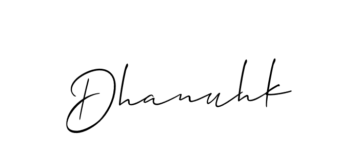 You can use this online signature creator to create a handwritten signature for the name Dhanuhk. This is the best online autograph maker. Dhanuhk signature style 2 images and pictures png
