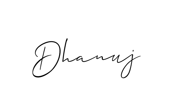 Design your own signature with our free online signature maker. With this signature software, you can create a handwritten (Allison_Script) signature for name Dhanuj. Dhanuj signature style 2 images and pictures png