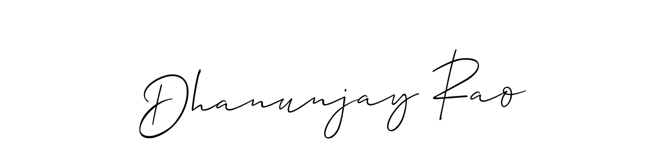 This is the best signature style for the Dhanunjay Rao name. Also you like these signature font (Allison_Script). Mix name signature. Dhanunjay Rao signature style 2 images and pictures png
