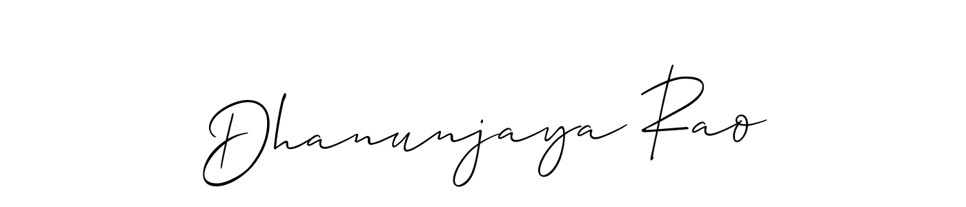 Use a signature maker to create a handwritten signature online. With this signature software, you can design (Allison_Script) your own signature for name Dhanunjaya Rao. Dhanunjaya Rao signature style 2 images and pictures png