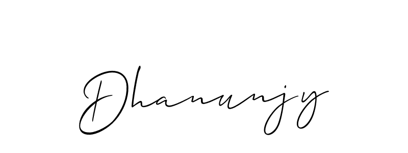 Create a beautiful signature design for name Dhanunjy. With this signature (Allison_Script) fonts, you can make a handwritten signature for free. Dhanunjy signature style 2 images and pictures png