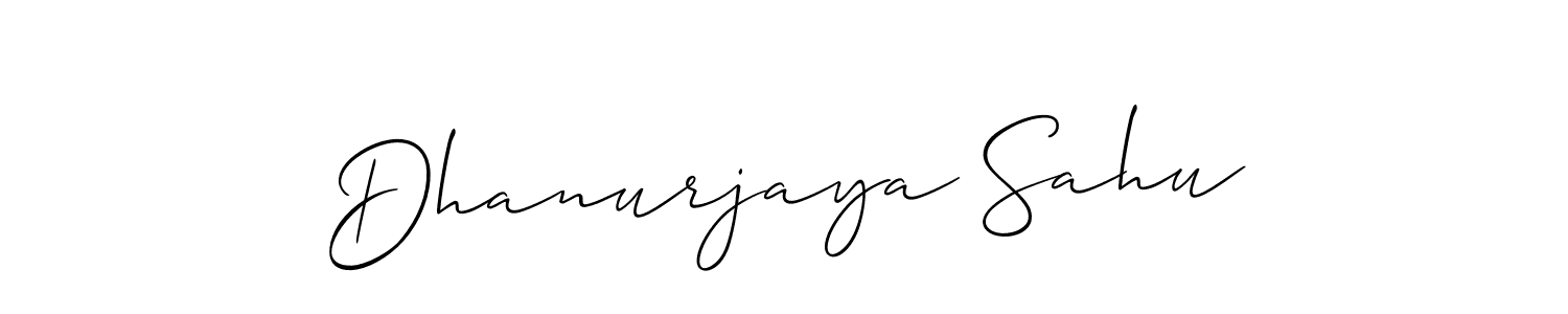 You should practise on your own different ways (Allison_Script) to write your name (Dhanurjaya Sahu) in signature. don't let someone else do it for you. Dhanurjaya Sahu signature style 2 images and pictures png