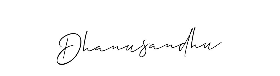 Also You can easily find your signature by using the search form. We will create Dhanusandhu name handwritten signature images for you free of cost using Allison_Script sign style. Dhanusandhu signature style 2 images and pictures png