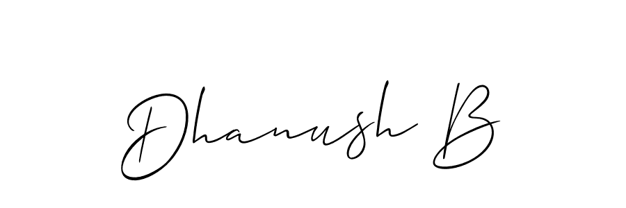 Also we have Dhanush B name is the best signature style. Create professional handwritten signature collection using Allison_Script autograph style. Dhanush B signature style 2 images and pictures png