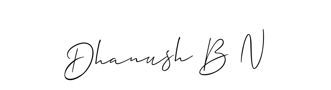 Also we have Dhanush B N name is the best signature style. Create professional handwritten signature collection using Allison_Script autograph style. Dhanush B N signature style 2 images and pictures png