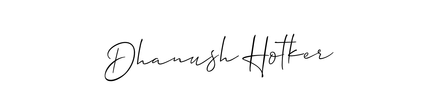 Similarly Allison_Script is the best handwritten signature design. Signature creator online .You can use it as an online autograph creator for name Dhanush Hotker. Dhanush Hotker signature style 2 images and pictures png