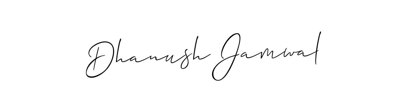 Use a signature maker to create a handwritten signature online. With this signature software, you can design (Allison_Script) your own signature for name Dhanush Jamwal. Dhanush Jamwal signature style 2 images and pictures png