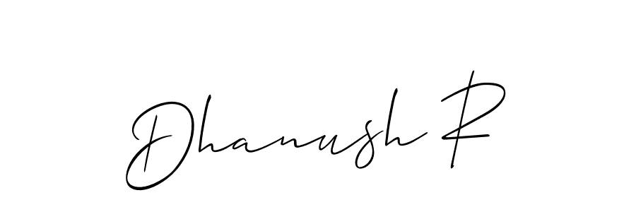How to make Dhanush R name signature. Use Allison_Script style for creating short signs online. This is the latest handwritten sign. Dhanush R signature style 2 images and pictures png