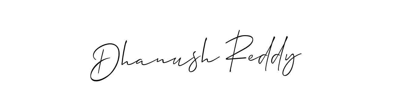 Create a beautiful signature design for name Dhanush Reddy. With this signature (Allison_Script) fonts, you can make a handwritten signature for free. Dhanush Reddy signature style 2 images and pictures png