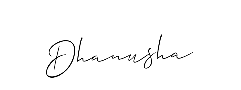 Make a beautiful signature design for name Dhanusha. With this signature (Allison_Script) style, you can create a handwritten signature for free. Dhanusha signature style 2 images and pictures png