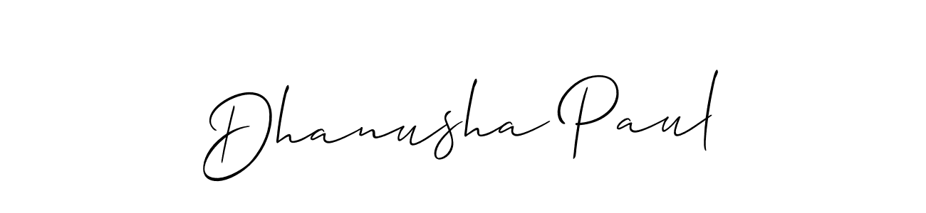 if you are searching for the best signature style for your name Dhanusha Paul. so please give up your signature search. here we have designed multiple signature styles  using Allison_Script. Dhanusha Paul signature style 2 images and pictures png