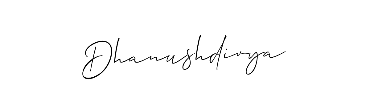 Make a beautiful signature design for name Dhanushdivya. With this signature (Allison_Script) style, you can create a handwritten signature for free. Dhanushdivya signature style 2 images and pictures png