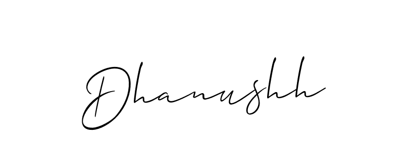 Create a beautiful signature design for name Dhanushh. With this signature (Allison_Script) fonts, you can make a handwritten signature for free. Dhanushh signature style 2 images and pictures png