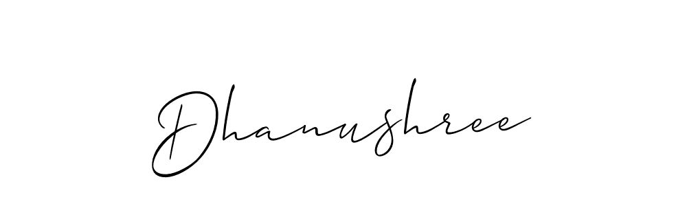 You should practise on your own different ways (Allison_Script) to write your name (Dhanushree) in signature. don't let someone else do it for you. Dhanushree signature style 2 images and pictures png