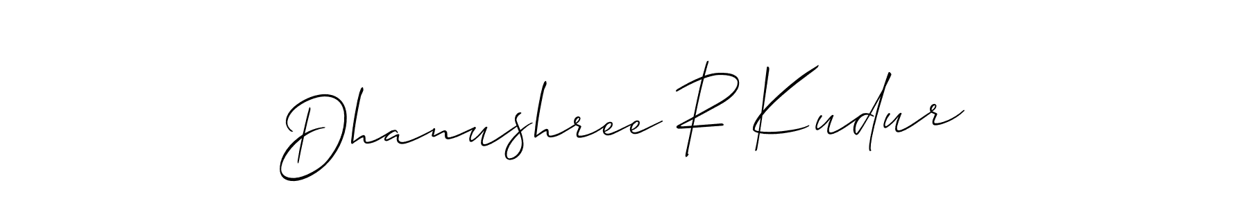 Dhanushree R Kudur stylish signature style. Best Handwritten Sign (Allison_Script) for my name. Handwritten Signature Collection Ideas for my name Dhanushree R Kudur. Dhanushree R Kudur signature style 2 images and pictures png