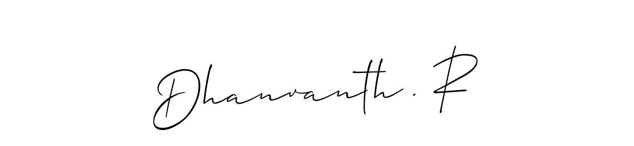 if you are searching for the best signature style for your name Dhanvanth . R. so please give up your signature search. here we have designed multiple signature styles  using Allison_Script. Dhanvanth . R signature style 2 images and pictures png