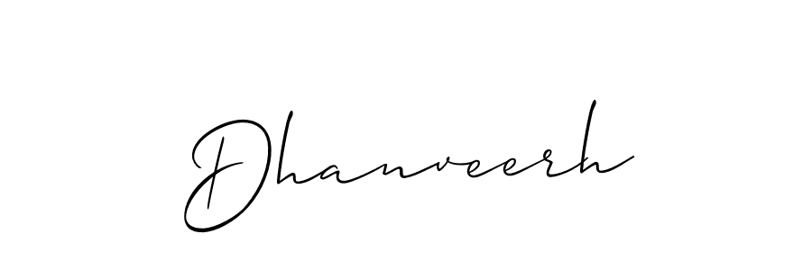 Make a beautiful signature design for name Dhanveerh. With this signature (Allison_Script) style, you can create a handwritten signature for free. Dhanveerh signature style 2 images and pictures png