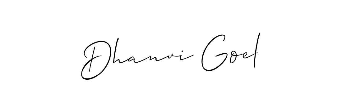 Similarly Allison_Script is the best handwritten signature design. Signature creator online .You can use it as an online autograph creator for name Dhanvi Goel. Dhanvi Goel signature style 2 images and pictures png