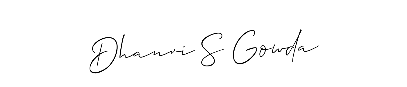 Use a signature maker to create a handwritten signature online. With this signature software, you can design (Allison_Script) your own signature for name Dhanvi S Gowda. Dhanvi S Gowda signature style 2 images and pictures png