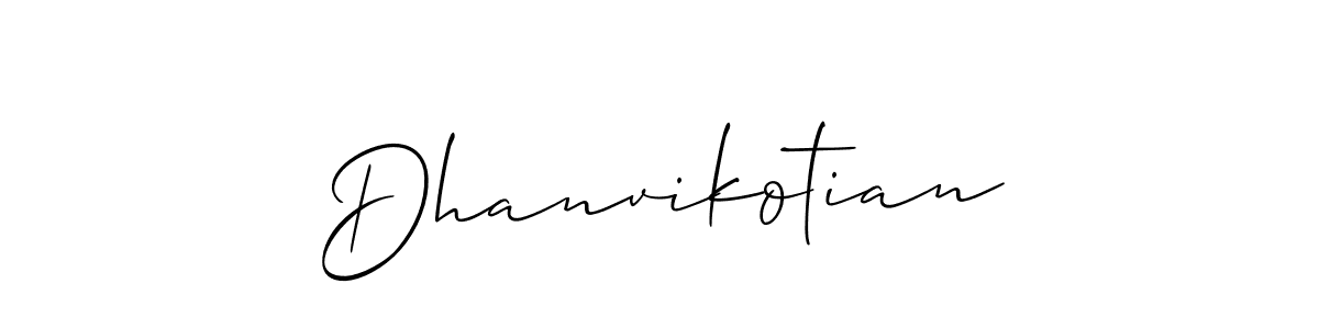 Design your own signature with our free online signature maker. With this signature software, you can create a handwritten (Allison_Script) signature for name Dhanvikotian. Dhanvikotian signature style 2 images and pictures png