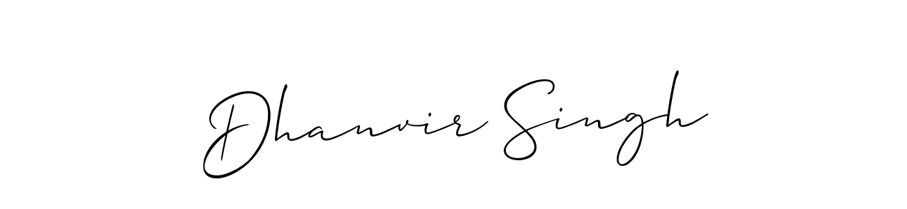 Also we have Dhanvir Singh name is the best signature style. Create professional handwritten signature collection using Allison_Script autograph style. Dhanvir Singh signature style 2 images and pictures png