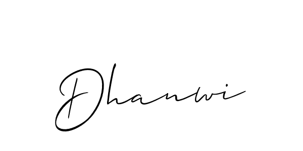 Create a beautiful signature design for name Dhanwi. With this signature (Allison_Script) fonts, you can make a handwritten signature for free. Dhanwi signature style 2 images and pictures png