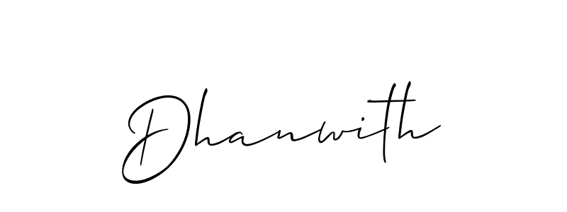 Also You can easily find your signature by using the search form. We will create Dhanwith name handwritten signature images for you free of cost using Allison_Script sign style. Dhanwith signature style 2 images and pictures png