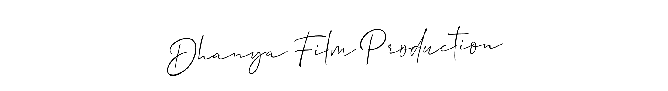 How to make Dhanya Film Production signature? Allison_Script is a professional autograph style. Create handwritten signature for Dhanya Film Production name. Dhanya Film Production signature style 2 images and pictures png