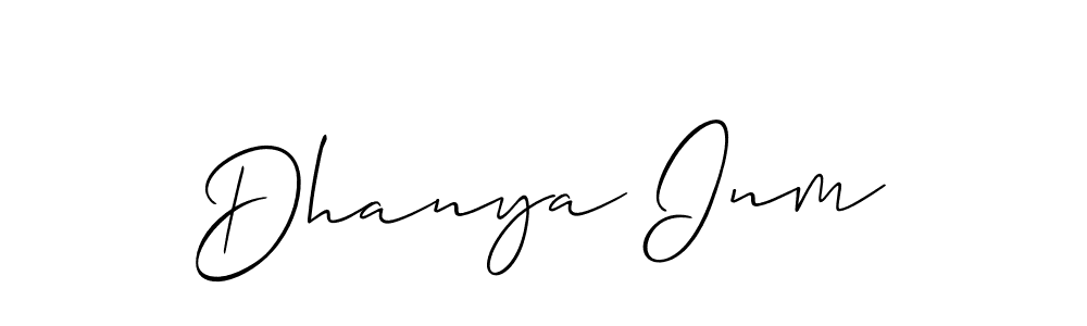 Best and Professional Signature Style for Dhanya Inm. Allison_Script Best Signature Style Collection. Dhanya Inm signature style 2 images and pictures png