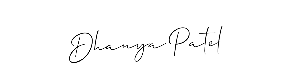 You should practise on your own different ways (Allison_Script) to write your name (Dhanya Patel) in signature. don't let someone else do it for you. Dhanya Patel signature style 2 images and pictures png