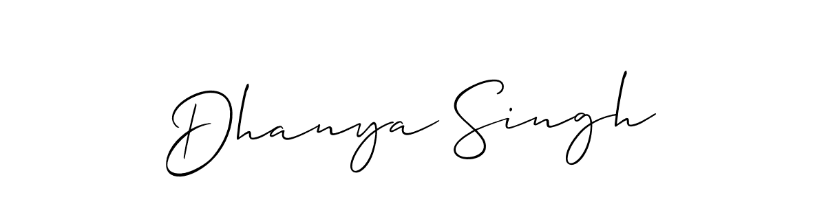 Dhanya Singh stylish signature style. Best Handwritten Sign (Allison_Script) for my name. Handwritten Signature Collection Ideas for my name Dhanya Singh. Dhanya Singh signature style 2 images and pictures png