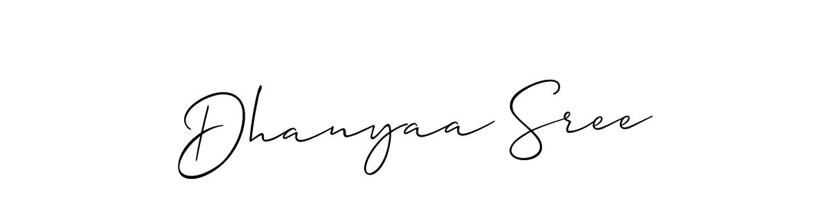 How to Draw Dhanyaa Sree signature style? Allison_Script is a latest design signature styles for name Dhanyaa Sree. Dhanyaa Sree signature style 2 images and pictures png