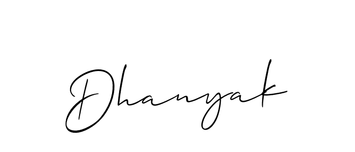 Make a beautiful signature design for name Dhanyak. Use this online signature maker to create a handwritten signature for free. Dhanyak signature style 2 images and pictures png