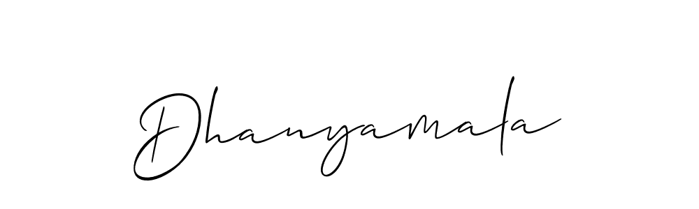 The best way (Allison_Script) to make a short signature is to pick only two or three words in your name. The name Dhanyamala include a total of six letters. For converting this name. Dhanyamala signature style 2 images and pictures png