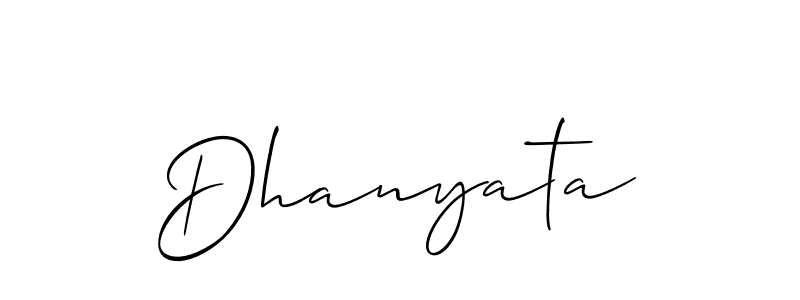 Use a signature maker to create a handwritten signature online. With this signature software, you can design (Allison_Script) your own signature for name Dhanyata. Dhanyata signature style 2 images and pictures png