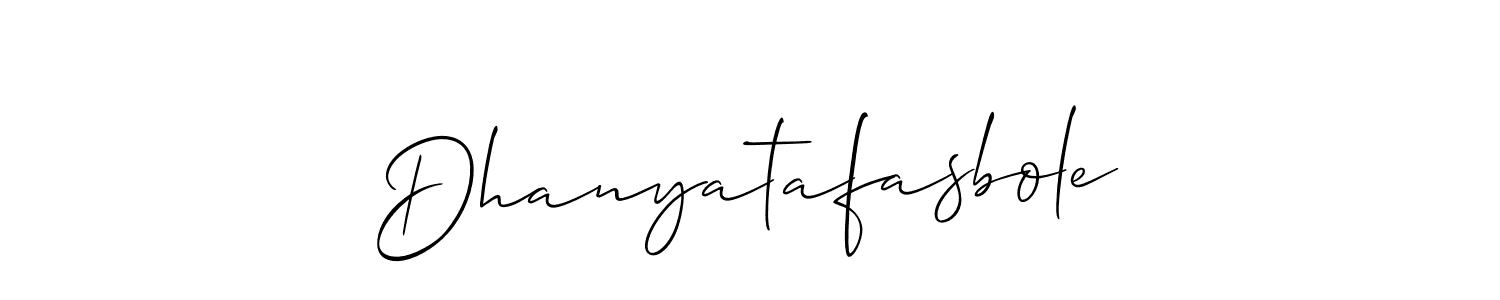 How to make Dhanyatafasbole signature? Allison_Script is a professional autograph style. Create handwritten signature for Dhanyatafasbole name. Dhanyatafasbole signature style 2 images and pictures png