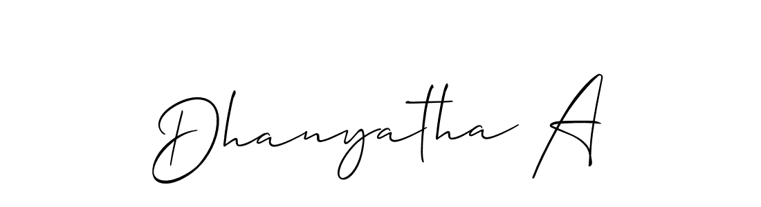 Make a beautiful signature design for name Dhanyatha A. Use this online signature maker to create a handwritten signature for free. Dhanyatha A signature style 2 images and pictures png