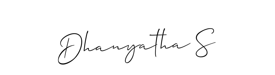 Also we have Dhanyatha S name is the best signature style. Create professional handwritten signature collection using Allison_Script autograph style. Dhanyatha S signature style 2 images and pictures png
