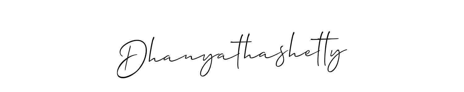 Make a beautiful signature design for name Dhanyathashetty. With this signature (Allison_Script) style, you can create a handwritten signature for free. Dhanyathashetty signature style 2 images and pictures png