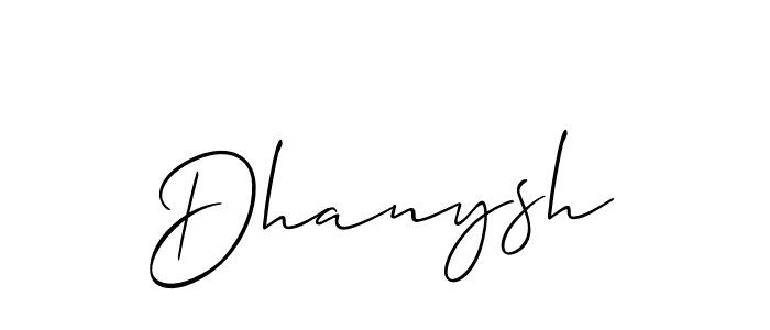 Make a beautiful signature design for name Dhanysh. With this signature (Allison_Script) style, you can create a handwritten signature for free. Dhanysh signature style 2 images and pictures png