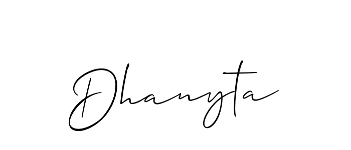 How to Draw Dhanyta signature style? Allison_Script is a latest design signature styles for name Dhanyta. Dhanyta signature style 2 images and pictures png